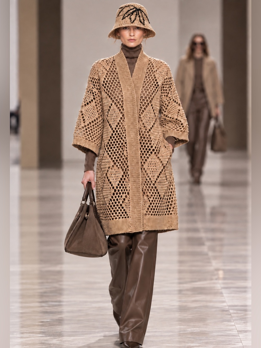 Brunello Cucinelli Jute Raffia Opera-Knit Coat Jacket – Sz L
